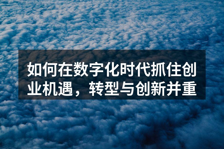 如何在数字化时代抓住创业机遇，转型与创新并重
